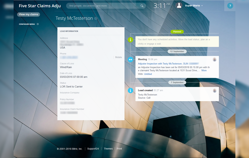 Customization of the client’s portal screenshot 1